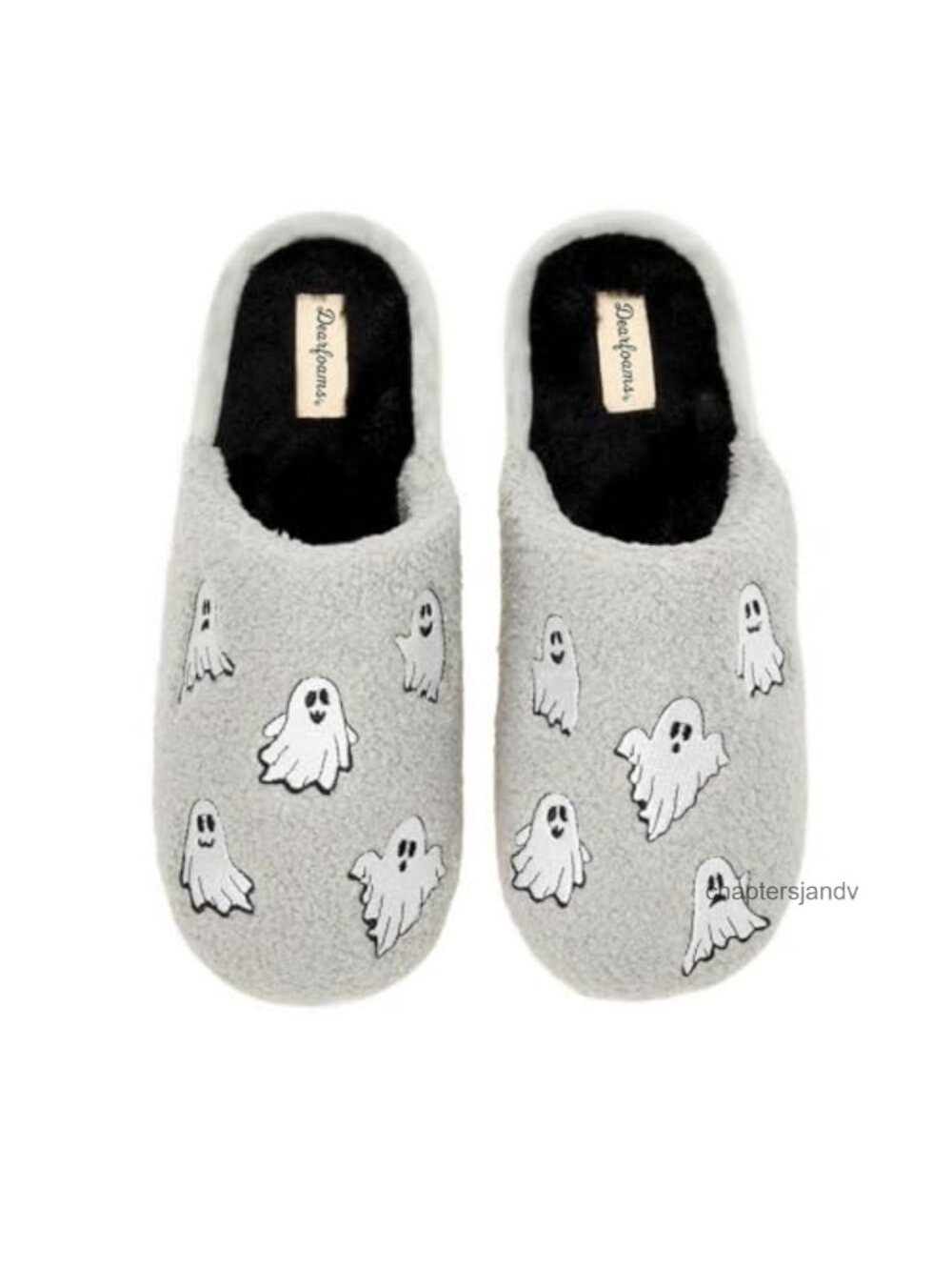 Fuzzy Memory Foam Clog Slippers Halloween Pumpkin Jack O Lantern